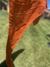 Load image into Gallery viewer, Pumpkin fields shawlette/triangle scarf