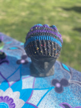 Load image into Gallery viewer, Confetti cap with teal & purple bands