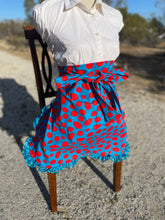 Load image into Gallery viewer, Retro apron(turquoise/ red polka dots)