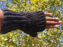 Load image into Gallery viewer, Fingerless mitts (Black sparkle)