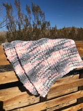 Load image into Gallery viewer, Baby blanket (pink and greys)