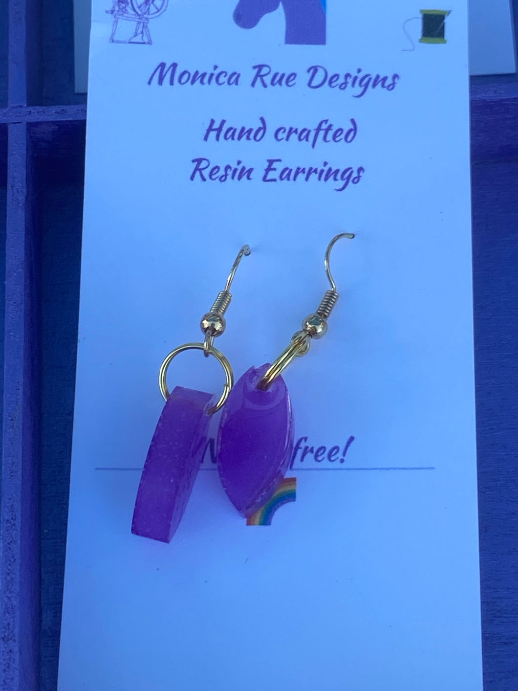 Purple Cat’s eye earrings (small)