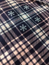 Load image into Gallery viewer, Winter plaid apron(blue with snowflakes) half
