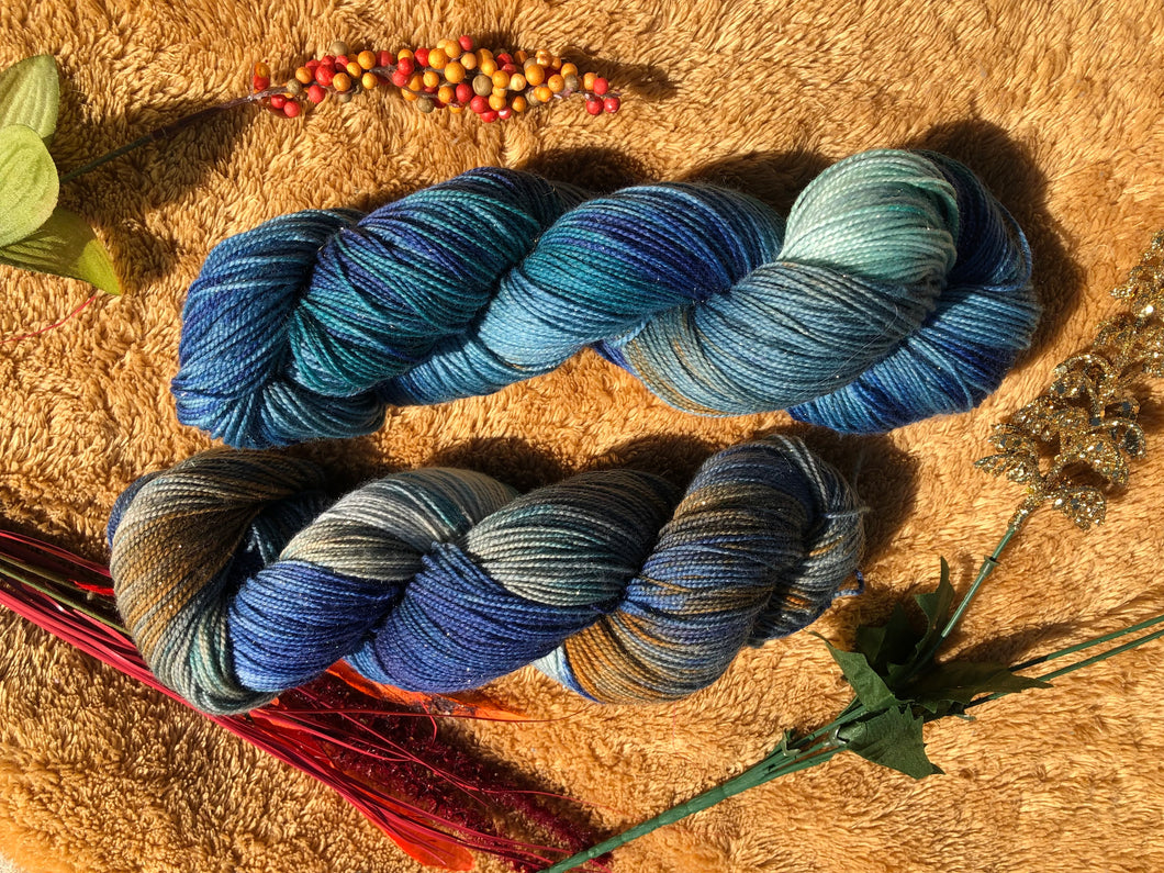 Huckleberry Hunting-2ply( 438 yards-75% SWM/20% Nylon/5% Stellina)